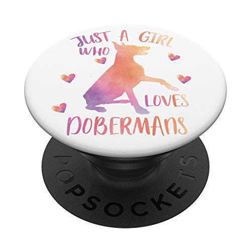 Nur ein Mädchen, das Dobermanns liebt Geschenk PopSockets PopGrip: Ausziehbarer Sockel und Griff für Handys/Tablets mit Tauschbarem Top von SweetClassy TS Designs