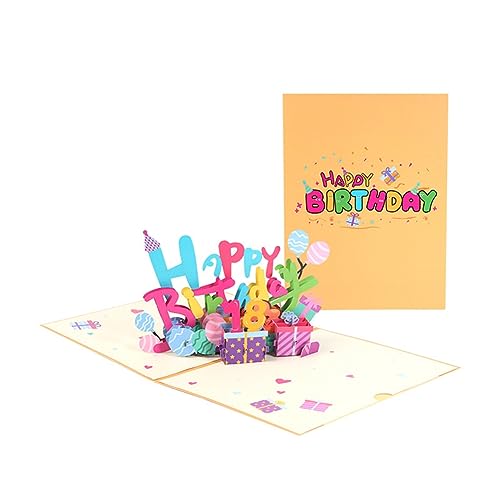 Sweetness Dreidimensionale 3D-Geburtstagsgrußkarte, Bunt, Handgeschöpftes Papier, Schnitzerei, Segen, Geschenk, Nachricht, Einsteckbare Digitale Karte, Langlebig, Einfach zu Verwenden von Sweetness