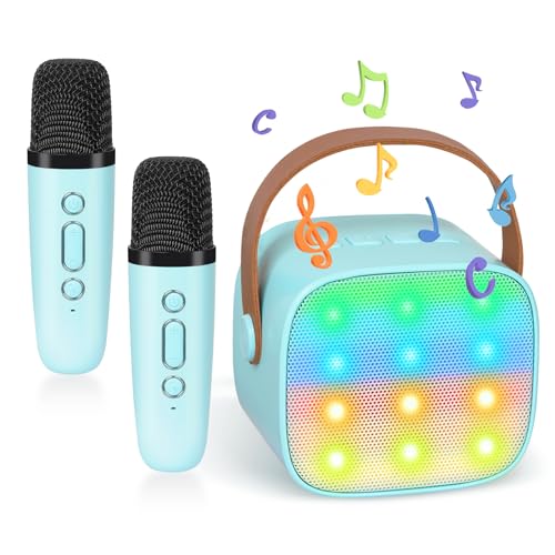 Karaoke Maschine für Kinder & Erwachsene, Mini Karaoke Anlage mit 2 Mikrofonen, Tragbares Bluetooth Karaoke Maschine mit Stimme wechselnde Effekte & LED-Lichter, Geschenke für Jungen Mädchen Heimparty von Sweetone