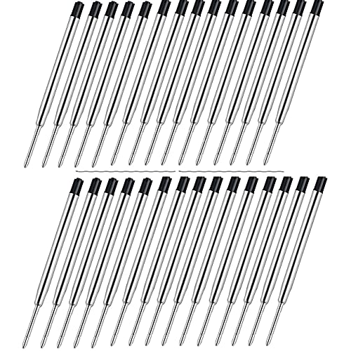 Sweetone 30 Stück Kugelschreiberminen Großraumminen Metall Kugelschreiber Ersatzminen für das G2-Format, Kugelschreiber Minen Kompatible Minen 1,0mm Strichstärke M (Schwarz) von Sweetone