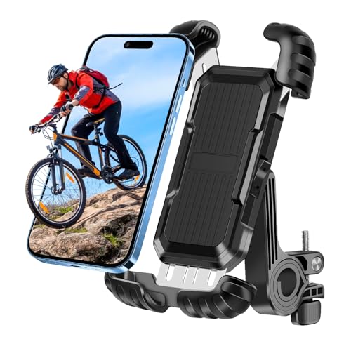 Sweetone Handyhalterung Fahrrad, Handyhalterung Motorrad, 360° Drehbar Universal Handyhalter Fahrrad, Handyhalterung Fahrrad Lenker Vibrationsgedämpft für iPhone 16 15 14, Alle 4,7"-6,8" Smartphone von Sweetone