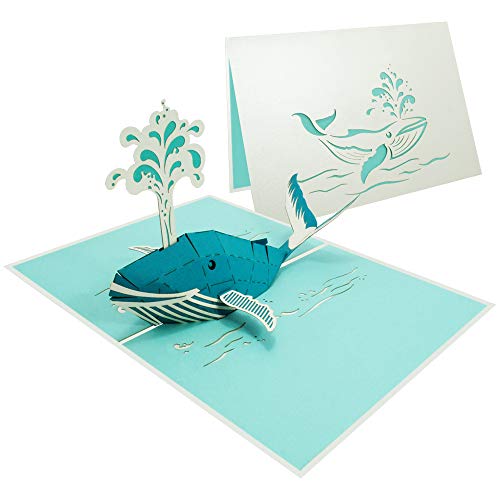 Sweetpopup® Pop Up Karte Glückwunschkarte Geburtstagskarte Geschenkkarte Gutschei Grußkarte Glückwunsch Gratulation Meer Ozean - 3D Fisch, Wal, 187 von Sweetpopup
