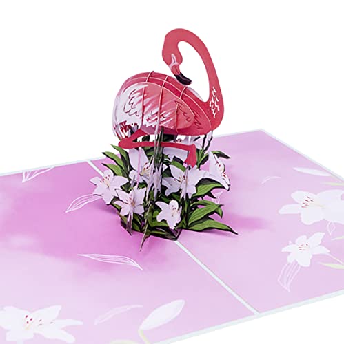 Sweetpopup® Pop Up Karte Glückwunschkarte Geburtstagskarte Grußkarte Geschenkkarte Glückwunsch Freundin Frau Mutter Muttertag -3D Flamingo, 051 von Sweetpopup