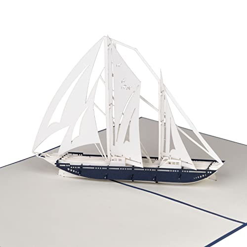 Sweetpopup® Pop Up Karte Schiff Geburtstagskarte Reisegutschein Geschenkkarte Segeln Maritime Urlaub Segler - 3D Segelschiff/Boot, 167 von Sweetpopup