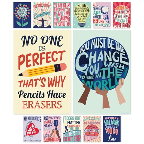 S&O Growth Mindset-Poster für die Dekoration von Klassenzimmern in der Mittel- und Oberstufe—Set mit 13 motivierenden Postern, inspirierenden Postern und Zitatpostern! Großes Posterpaket, 15 x 22 Zoll S&O Growth Mindset-Poster für die Dekoration von Klassenzimmern in der Mittel- und Oberstufe—Set mit 13 motivierenden Postern, inspirierenden Postern und Zitatpostern! Großes Posterpaket, 15 x 22 Zoll von Sweetzer & Orange