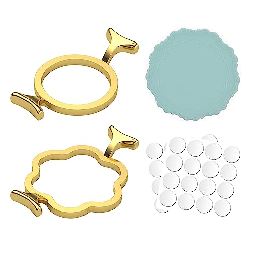 Sweieoni Metall Wachs Siegel Formen Runden und Blumenform 2 Stück Siegelwachs Stempel Set für 2,5 cm Wachs Siegel Stempel Wachs Siegel Set mit Silikon Wachsmatte und Klebepunkte Doppelseitig von Sweieoni