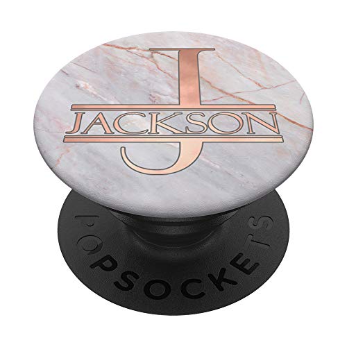 Nachname Jackson mit Anfangsbuchstabe J in Pink PAAM113 PopSockets PopGrip: Ausziehbarer Sockel und Griff für Handys/Tablets mit Tauschbarem Top von Swesly Mobiltelefon