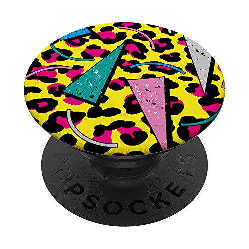 Unique Retro & Vintage 80s & 90s Pop Art Pattern PACJ1422 PopSockets PopGrip: Ausziehbarer Sockel und Griff für Handys/Tablets mit Tauschbarem Top von Swesly Mobiltelefon