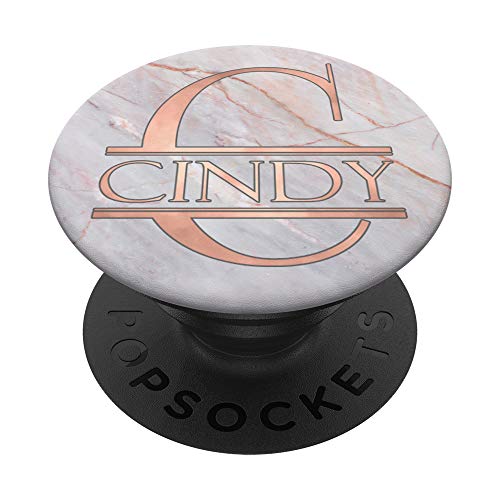 Vorname Cindy mit Monogramm in rosa PACH365 PopSockets PopGrip: Ausziehbarer Sockel und Griff für Handys/Tablets mit Tauschbarem Top von Swesly Mobiltelefon