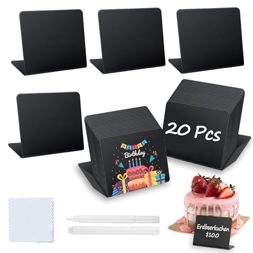 20 Kreidetafel Klein Set, Kleine Tafeln Zum Beschriften, Preisschilder Aufsteller In L-Form, Buffet Schilder Mit 2 Stifte Und 1 Putztuch, Schiefertafel FüR Gastronomie Buffet Café Hochzeit Party 20 Kreidetafel Klein Set, Kleine Tafeln Zum Beschriften, Preisschilder Aufsteller In L-Form, Buffet Schilder Mit 2 Stifte Und 1 Putztuch, Schiefertafel FüR Gastronomie Buffet Café Hochzeit Party von Swetfela