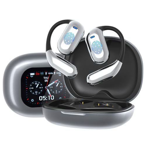 Swetfela Übersetzer Kopfhörer, ki Kopfhörer mit Echtzeit Übersetzung- Übersetzungskopfhörer LCD Touchscreen Bluetooth 5.4 OWS (144 Sprachen/Akzente) | 30h Akku für Reisen | iOS/Android kompatibel von Swetfela
