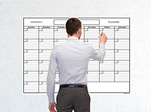 SwiftGlimpse Großer A0-Wandkalender, blanko, wiederverwendbar, für einen Monat, nass abwischbar, laminiert, Monatsplaner (122 x 91 cm) von SwiftGlimpse