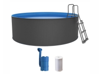 Santorini Stahlwandpool - Ø350 x 90 cm - Anthrazitgrau 8.150 L von Swim&Fun