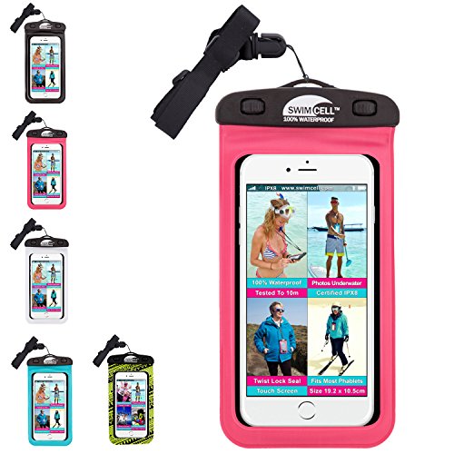 Swimcell - wasserdichte Schutzhülle für Handy, iPhone 6, 7 Plus, iPad, Tablet, Samsung Tab, Kindle, MP3-Player, Kamera, Schlüssel, Geldbeutel, Reisepass. Hochwertige Tasche. Geprüft nach IPX8. Bis zu 10m unter Wasser schwimmen., PVC, rose, Large Phone 10cm x 19cm Swimcell - wasserdichte Schutzhülle für Handy, iPhone 6, 7 Plus, iPad, Tablet, Samsung Tab, Kindle, MP3-Player, Kamera, Schlüssel, Geldbeutel, Reisepass. Hochwertige Tasche. Geprüft nach IPX8. Bis zu 10m unter Wasser schwimmen., PVC, rose, Large Phone 10cm x 19cm von SwimCell