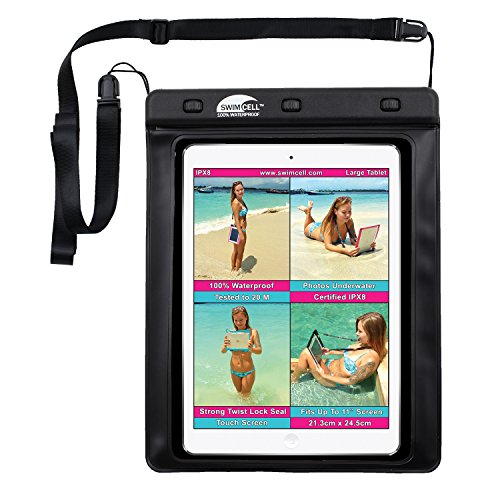 Wasserdichte iPad Tasche für großes Tablet iPad Pro 9.7, Air, Air 2, iPad 5, 6, Karte, Tasche, zum Schwimmen, Dusche, Strand, Pool.Zertifiziert IPX8 20m. Verstellbares Umhängeband. Passt 21 x 24.5 cm Wasserdichte iPad Tasche für großes Tablet iPad Pro 9.7, Air, Air 2, iPad 5, 6, Karte, Tasche, zum Schwimmen, Dusche, Strand, Pool.Zertifiziert IPX8 20m. Verstellbares Umhängeband. Passt 21 x 24.5 cm von SwimCell