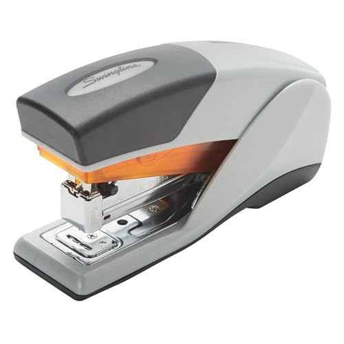 Swingline Heftgerät, Desktop-Hefter, kompakte Größe, 25 Blatt Kapazität, Optima 25 reduzierter Aufwand, orange/grau (66412) von Swingline