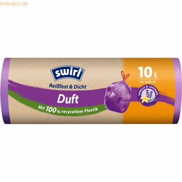 Swirl Duft-Müllsack 10l lila Vanille-Lavendel 14 Stück von Swirl