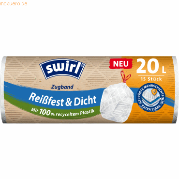 Swirl Müllsack mit Zugband 20l 15 Stück Swirl Müllsack mit Zugband 20l 15 Stück von Swirl