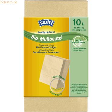 Swirl Müllsack Bioabfall Papier 10l 10 Stück Swirl Müllsack Bioabfall Papier 10l 10 Stück von Swirl