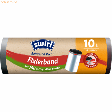 Swirl Müllsack mit Fixierband 10l schwarz 15 Stück Swirl Müllsack mit Fixierband 10l schwarz 15 Stück von Swirl