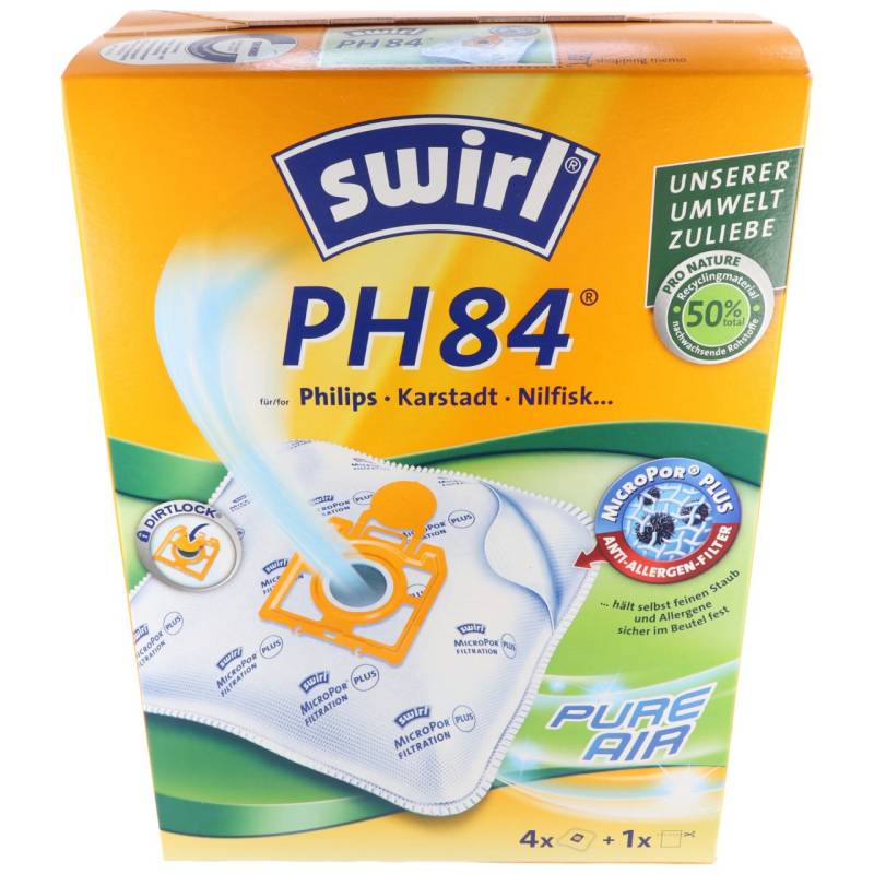 Swirl Staubsaugerbeutel PH84 MicroPor Plus für Philips, Karstadt und Nilfisk Staubsauger von Swirl