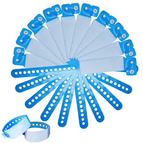 Id Armband Erwachsene, 100 Pack Event VIP Festival Armbänder Einweg PVC Armbänder Sicherheits Armband für Mann Frau Teenager (Blau) von SwirlColor