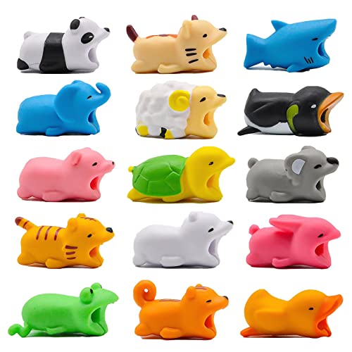 Kabelschutz Tiere, 15 Stück Silikon Nützliche Schöne USB Kabel Protector Ladekabelschutz Cable Organizer von SwirlColor