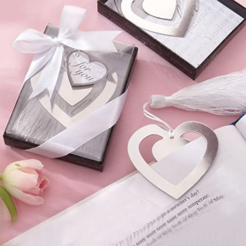 Lesezeichen Metall, 4 Stück Herz Lesezeichen mit Quasten Silber Lesezeichen für Damen Männer Kinder Leser Geschenk für Weihnachten Erntedankfest von SwirlColor