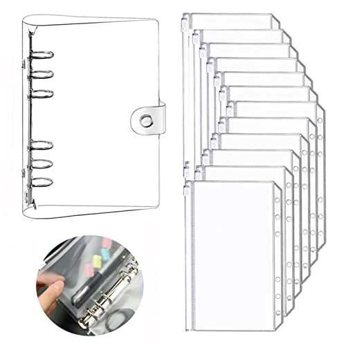 SwirlColor 6Ring Binder, A6 wasserdichte Ringbuchordner Dokumentenordner Transparente Aktenordner mit Reißverschluss Geldsparmappe 12 Stück, mit Binder Schale 1 Stück SwirlColor 6Ring Binder, A6 wasserdichte Ringbuchordner Dokumentenordner Transparente Aktenordner mit Reißverschluss Geldsparmappe 12 Stück, mit Binder Schale 1 Stück von SwirlColor