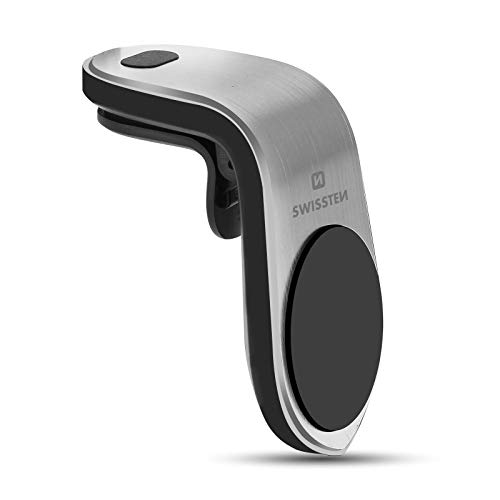 S-Grip Easy Mount Magnetische Autohalterung Lüftungs-Handyhalterung Air Vent universal Silber kompatibel mit iPhone Xiaomi ZTE Huawei Wiko Samsung von Swissten