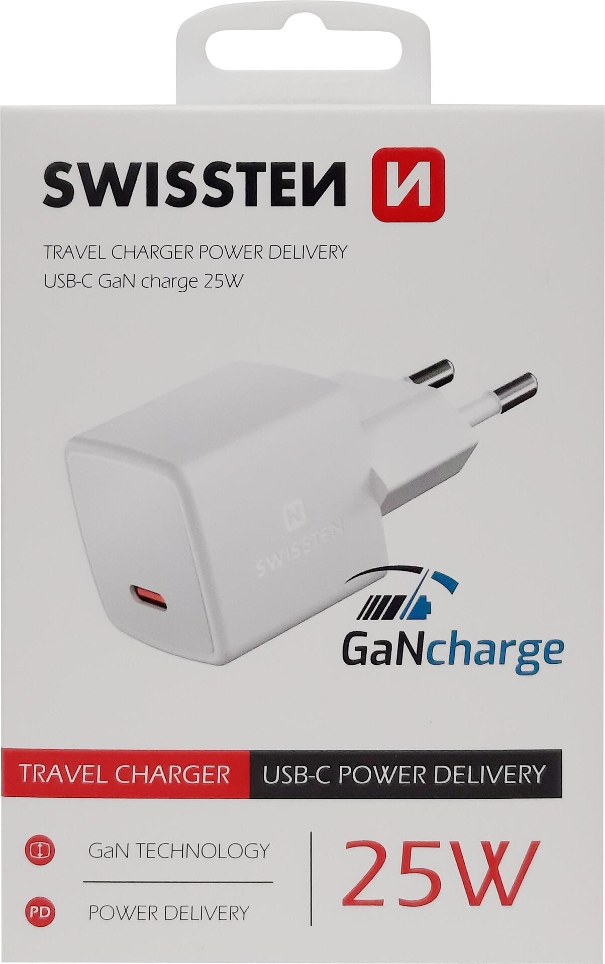 Swissten GaN Mini Travel Charger USB-C 25W PD (22044100) von Swissten