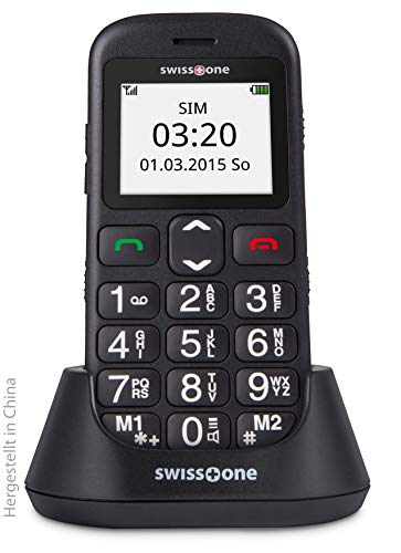 swisstone BBM 320c - GSM- All Carriers 1 GB Mobiltelefon mit großem beleuchtetem Farbdisplay, schwarz von Swisstone