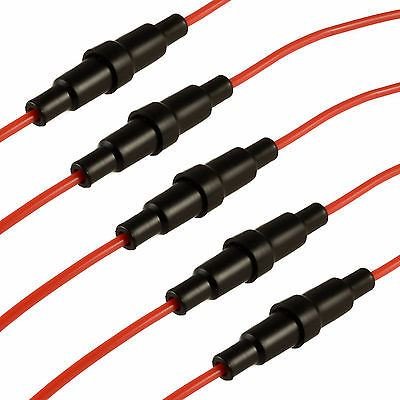 5 x Inline 5 x 20 mm AGC-Sicherungshalter aus Glas, spritzwassergeschützt, Schraubentyp von Switch Electronics