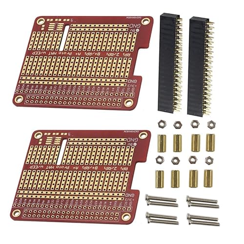 2 Sets GPIO Breakout DIY Breadboard PCB Shield Red Expansion Board Kit kompatibel mit Raspberry Pi 4 3 2 B + A+ von Switian