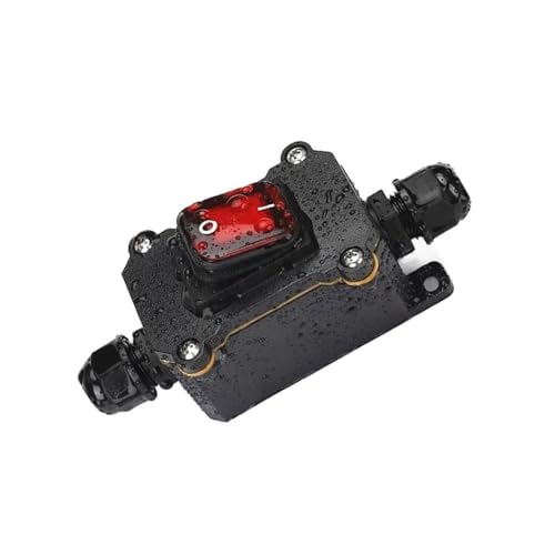 Switian 4-Poliger 2-Positions Inline-Schalter IP65 Wasserdicht, 16A 250V/20A 125V Hochstrom-Schalter mit Plug-and-Play, Rot – Für Außenbeleuchtung, Gartenpumpen & Außenschalter Switian 4-Poliger 2-Positions Inline-Schalter IP65 Wasserdicht, 16A 250V/20A 125V Hochstrom-Schalter mit Plug-and-Play, Rot – Für Außenbeleuchtung, Gartenpumpen & Außenschalter von Switian