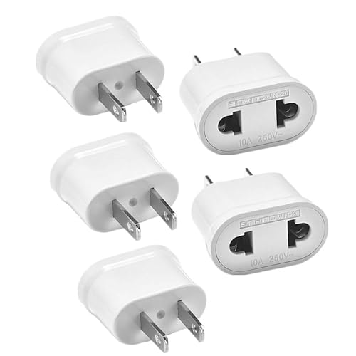 Switian Reiseadapter Typ A 5er Pack – EU-Stecker zu US-Stecker Konverter für Geräten,Frankreich, USA, Japan, Kanada, China & Thailand Switian Reiseadapter Typ A 5er Pack – EU-Stecker zu US-Stecker Konverter für Geräten,Frankreich, USA, Japan, Kanada, China & Thailand von Switian