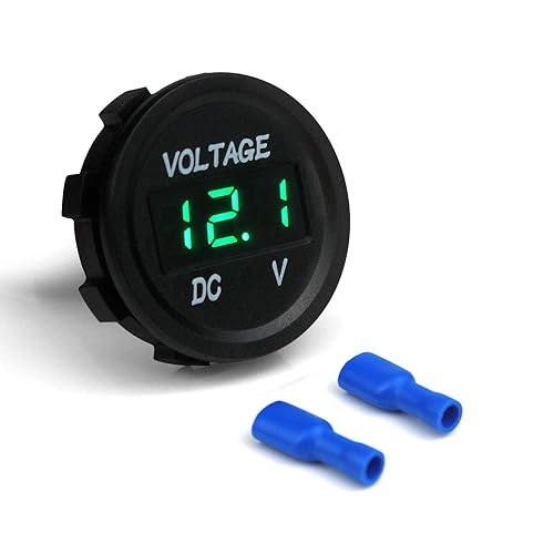 Switian Digitales LED Voltmeter DC 12V-24V IP67 Wasserdicht [5-48V Messbereich] für Auto, Motorrad, LKW, Wohnmobil, Boot - Einfache Installation, Verpolungsschutz (Grün) von Switian
