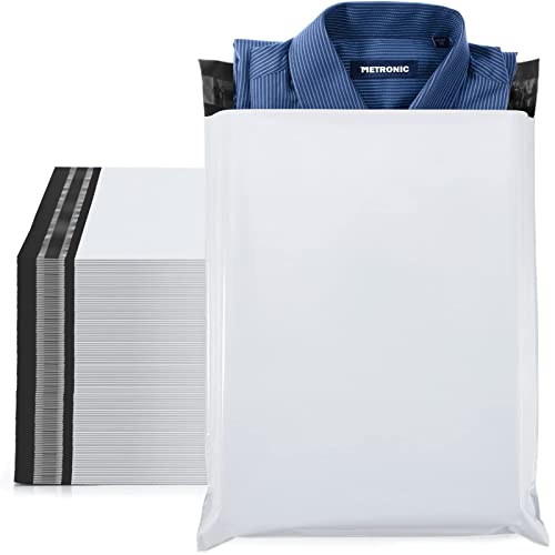 Switory 100Stk 25.5cmX33.1cm Versandtaschen Wasserdicht Warensendung Versandbeutel B4 Versandtüten für Kleidung Weiße Plastik Blickdicht Selbstklebend Umweltschutz Geschenktasche für Weihnachten von Switory