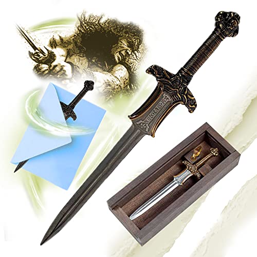 Conan Der Barbar - Das atlantische Schwert, Brieföffner mit Holzbox, 16,5 cm lang, Miniatur Schwert aus Metall, Geschenk und Merchandise für Ihre Zuhause und Bürozubehör, Bürobedarf und Schreibwaren Conan Der Barbar - Das atlantische Schwert, Brieföffner mit Holzbox, 16,5 cm lang, Miniatur Schwert aus Metall, Geschenk und Merchandise für Ihre Zuhause und Bürozubehör, Bürobedarf und Schreibwaren von Swords and more