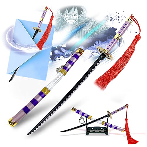 One Piece – Ruffys Nidai Kitetsu Samurai Katana, Brieföffner Schwert mit Scheide und Ständer, Miniatur Katana, Anime Geschenk für Fans & Sammler One Piece – Ruffys Nidai Kitetsu Samurai Katana, Brieföffner Schwert mit Scheide und Ständer, Miniatur Katana, Anime Geschenk für Fans & Sammler von Swords and more