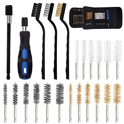 Swpeet 24 Stück 3 Materialien 6 Größen Bohrung Drahtbürste mit Drahtschnäpper Bürsten-Set, Edelstahl, Messing, Nylon Reinigungsbürste mit Griff und gedrehter Drahtreinigungsbürste – 1/4 Zoll Swpeet 24 Stück 3 Materialien 6 Größen Bohrung Drahtbürste mit Drahtschnäpper Bürsten-Set, Edelstahl, Messing, Nylon Reinigungsbürste mit Griff und gedrehter Drahtreinigungsbürste – 1/4 Zoll von Swpeet