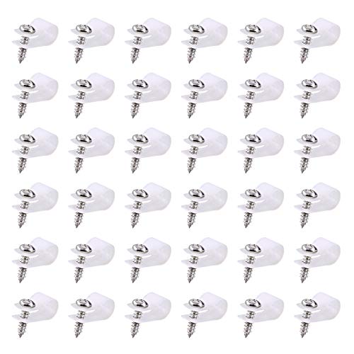 Swpeet 60 Stück weiß 5/16 Zoll Nylon Kunststoff R-Type Kabelclips Klemm-Kit Nylon Schraubmontage Schnurbefestigungsclips mit 60 Stück Schrauben für Drahtmanagement (5/16 Zoll), weiß) von Swpeet