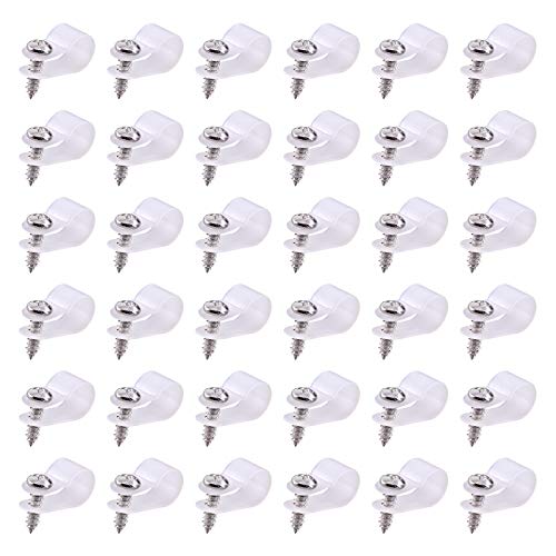 Swpeet 60 Stück weiße 9,5 mm Nylon-Kunststoff-Kabel-Clips, R-Typ-Kit, Nylon-Schraubbefestigungs-Clips mit 60 Stück Schrauben für Draht-Management (3/8 Zoll), weiß) von Swpeet