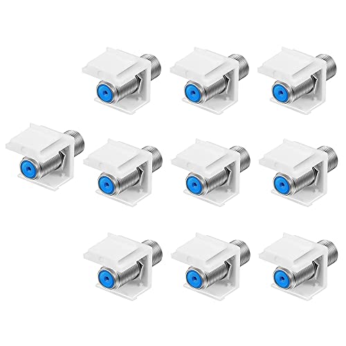 Sxdluzi 10-Packungen Koax Buchseneinsatz, F-Type RG6 KabelverläNgerung Buchse Buchse für Wandplatte und Patchpanel Sxdluzi 10-Packungen Koax Buchseneinsatz, F-Type RG6 KabelverläNgerung Buchse Buchse für Wandplatte und Patchpanel von Sxdluzi