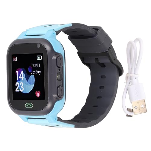 1,44'' Kinder-Smartwatch, 2-Wege-Sprachanruf-Kinder-Smartwatch mit Echtzeit-LBS-Positionierung, Selfie-Kamera, Touchscreen, IP65, Klassenzimmermodus (Blau) von Sxhlseller