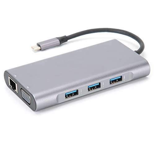 10-in-1-Dockingstation Typ-C Hochgeschwindigkeits-USB3.0-Schnellübertragung, für HDMI 4K-Speicherkarte PD-Audio VGA RJ45-PD-Hub, 3840X2160P Ultra-Slim-Daten-USB-Hub-Adapter Hub von Sxhlseller