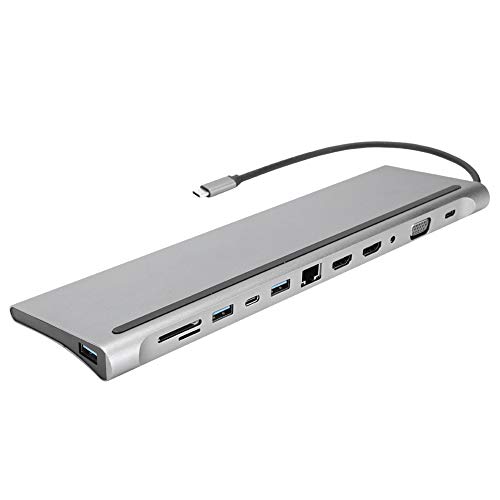 12-Port-USB-3.0-Hub, Typ-C auf Dual-HDMI-Display mit Gleichem Bildschirm USB-VGA-PD-RJ45-Dockingstation von Sxhlseller