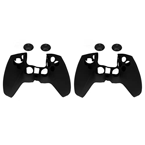 2 teilige Silikon Schutzhülle, Weiche, Staubdichte Griffhülle für PS5 Controller, Ergonomische Anti Rutsch Schutzhülle, Einfache Installation für PS5(Schwarz) von Sxhlseller