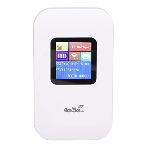 4G LTE WLAN-Router, Tragbarer Drahtloser Hotspot-Modem-Dongle, mit SIM-Kartensteckplatz, 1,44-Zoll-LED-Anzeige, 2100-mAh-Akku, 10 Benutzer Teilen, für Telefon-PC-Tablet von Sxhlseller
