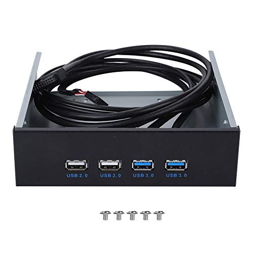 5,25 Zoll USB Front CD-Treiberplatine Tragbar, 19 Pin/9Pin auf USB 3.0 USB 2.0 Hub Frontplatte 4 Port CD-ROM Erweiterung Mobiles Optisches Rack für PC Computer Desktop Gehäuse Frontsteckplatz Mainboar von Sxhlseller